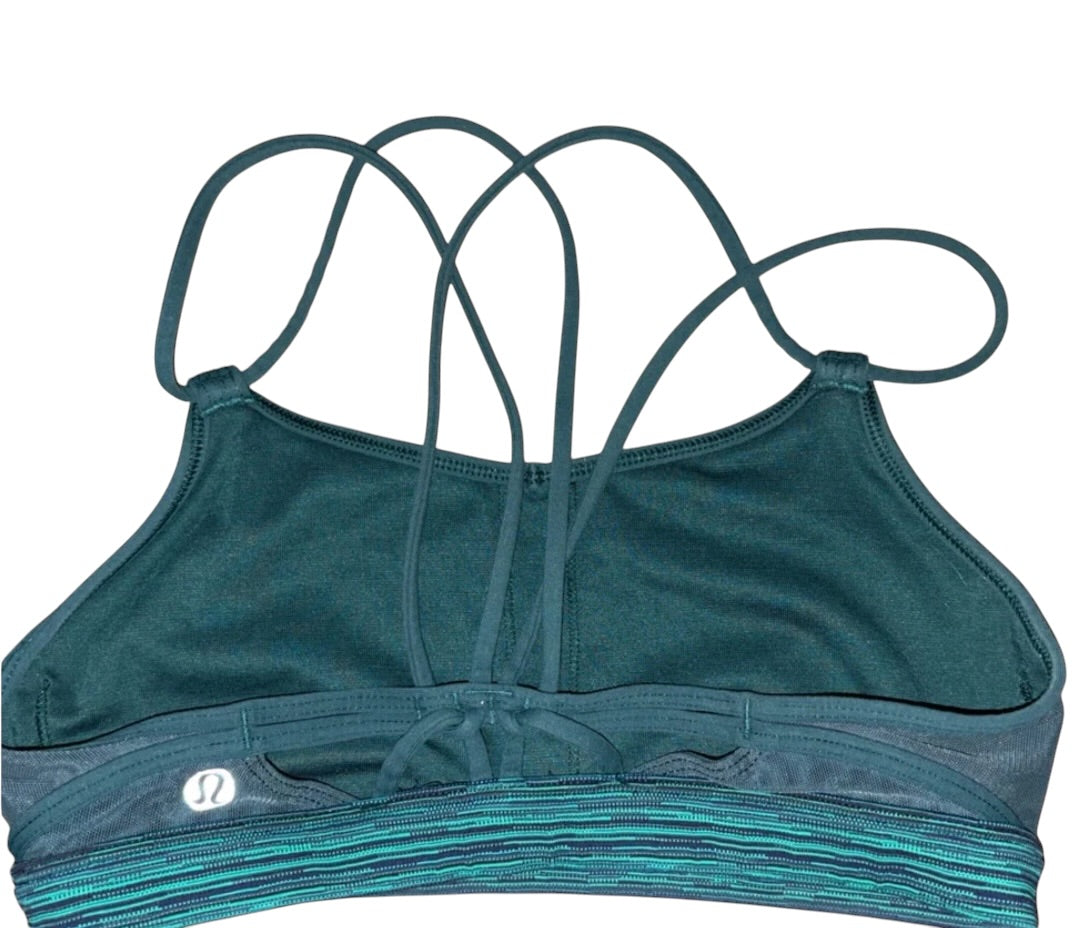 Lululemon Free To Be Bra Wee Are From Space August Inkwell Black/Split Pea Sz 4