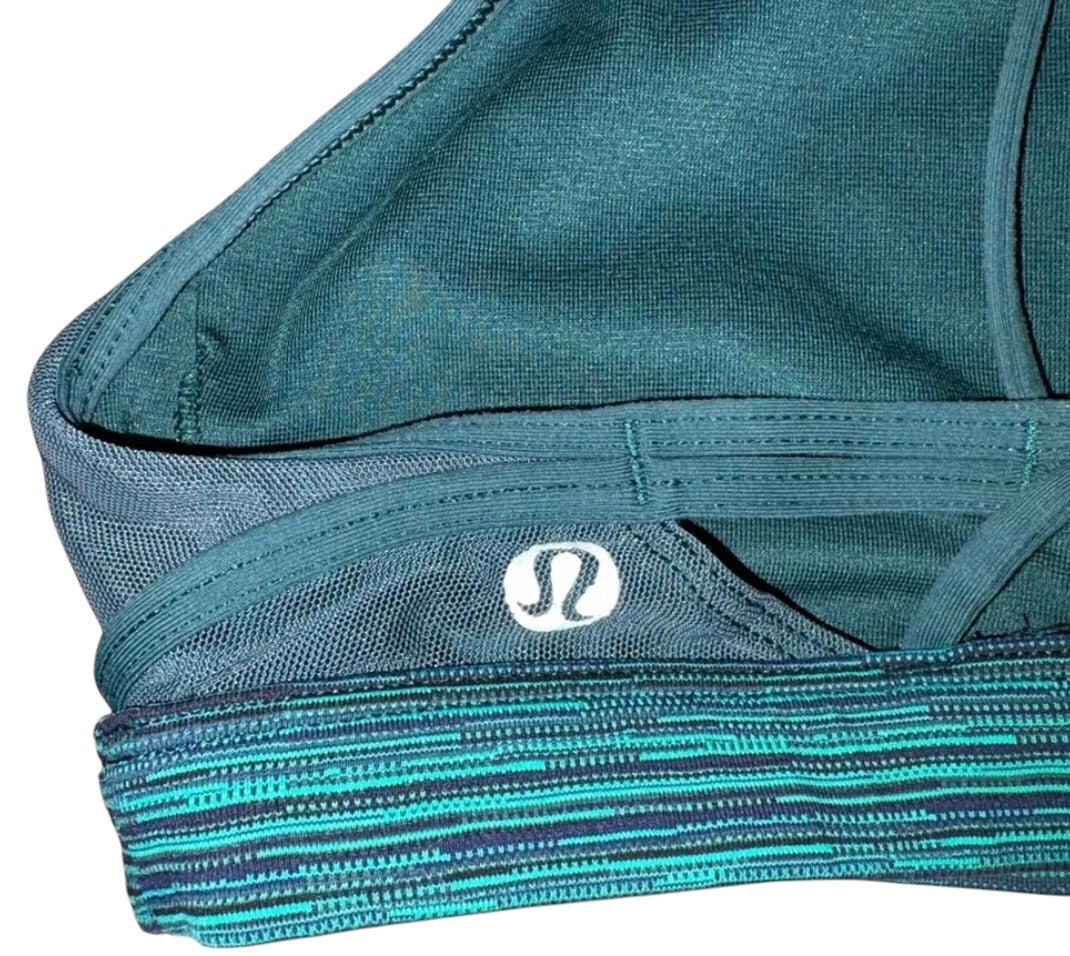 Lululemon Free To Be Bra Wee Are From Space August Inkwell Black/Split Pea Sz 4