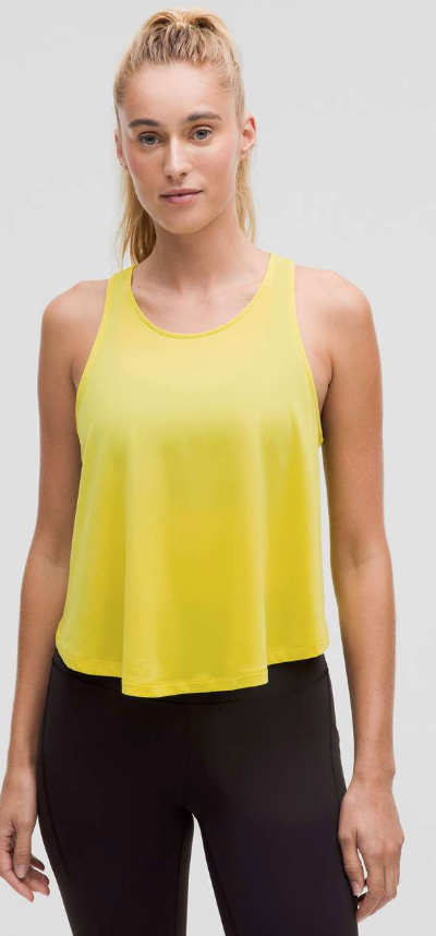 Lululemon Lightweight Training Racerback Tank Top Yellow Serpentine Sz 10 Brand New