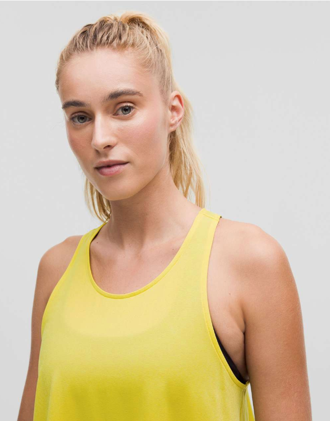 Lululemon Lightweight Training Racerback Tank Top Yellow Serpentine Sz 10 Brand New