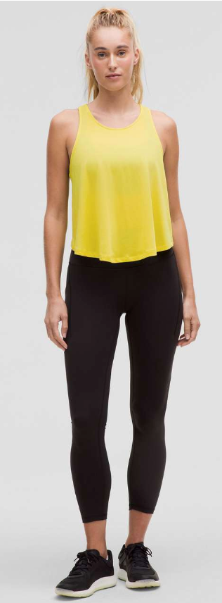 Lululemon Lightweight Training Racerback Tank Top Yellow Serpentine Sz 10 Brand New