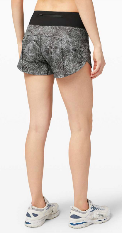 Lululemon Speed Up Short Long 4" Inseam Updated Fit Velocity Mesh Island Mist Black/Black Sz 10 Brand New