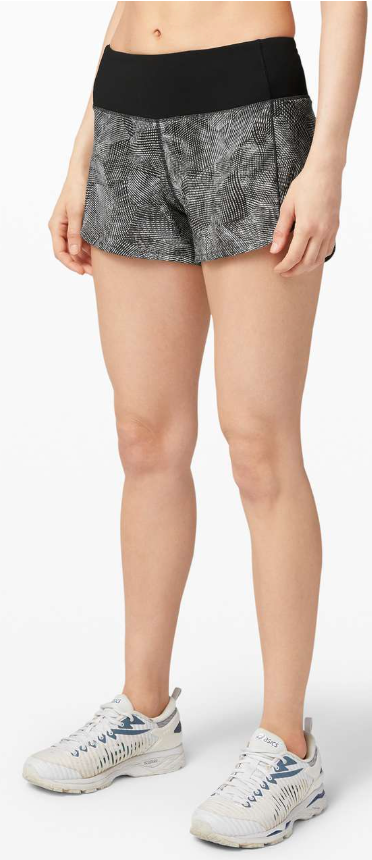 Lululemon Speed Up Short Long 4" Inseam Updated Fit Velocity Mesh Island Mist Black/Black Sz 10 Brand New