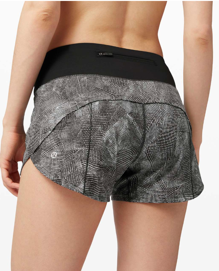 Lululemon Speed Up Short Long 4" Inseam Updated Fit Velocity Mesh Island Mist Black/Black Sz 10 Brand New