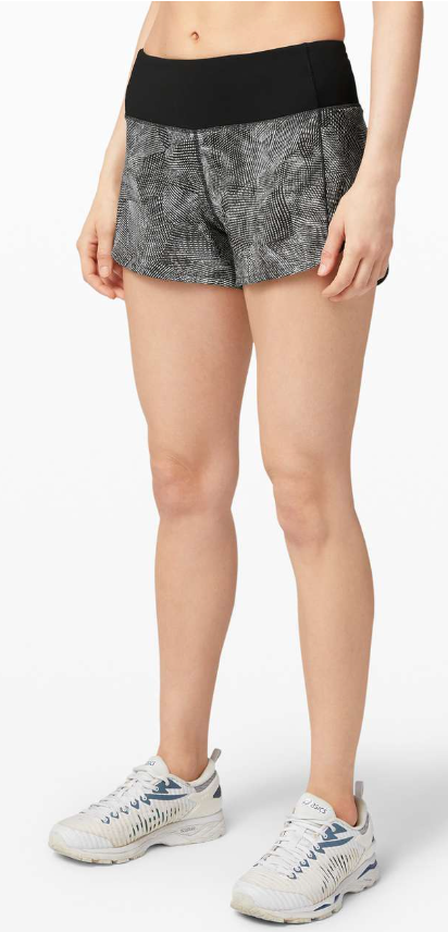 Lululemon Speed Up Short Long 4" Inseam Updated Fit Velocity Mesh Island Mist Black/Black Sz 10 Brand New