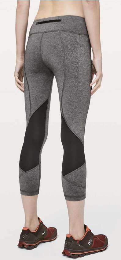 Lululemon Pace Rival Crop 22" Inseam Heathered Black/Black Sz 6 Brand New