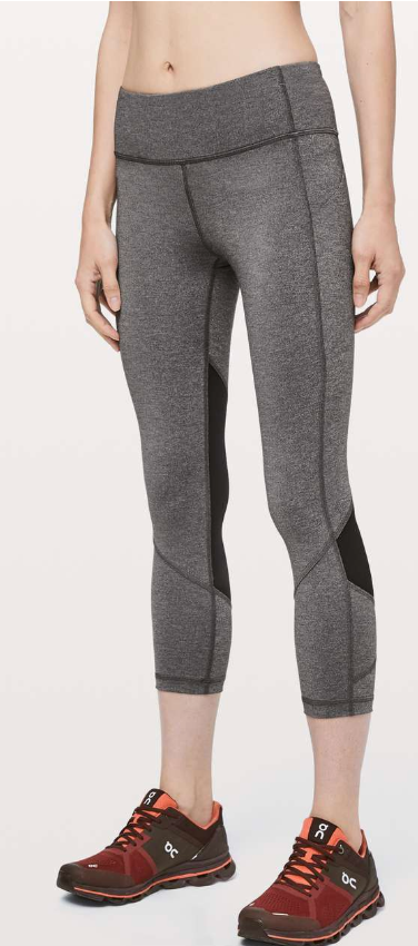 Lululemon Pace Rival Crop 22" Inseam Heathered Black/Black Sz 6 Brand New
