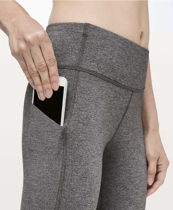Lululemon Pace Rival Crop 22" Inseam Heathered Black/Black Sz 6 Brand New
