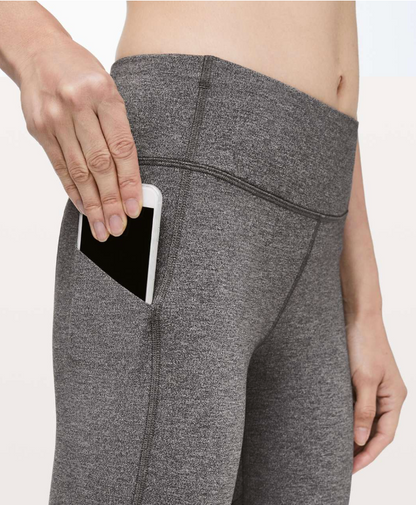 Lululemon Pace Rival Crop 22" Inseam Heathered Black/Black Sz 6 Brand New