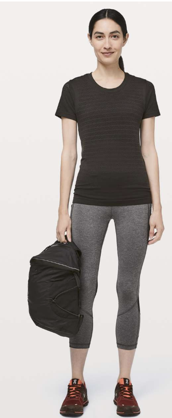 Lululemon Pace Rival Crop 22" Inseam Heathered Black/Black Sz 6 Brand New