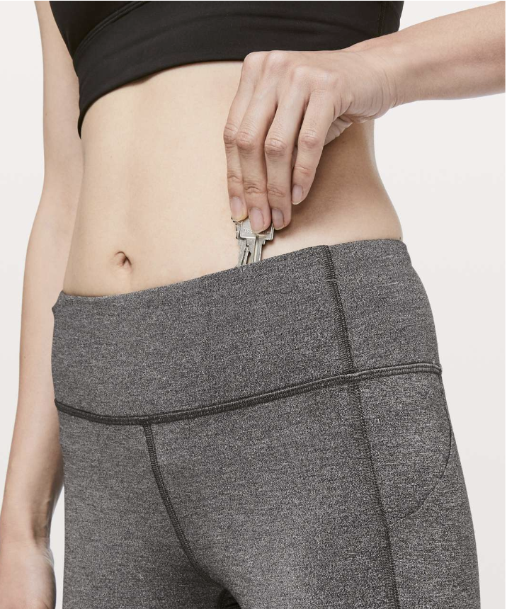 Lululemon Pace Rival Crop 22" Inseam Heathered Black/Black Sz 6 Brand New