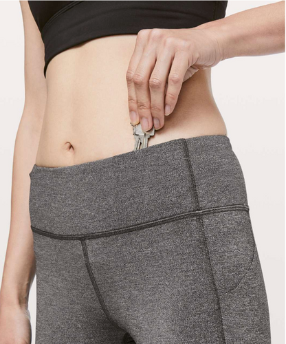 Lululemon Pace Rival Crop 22" Inseam Heathered Black/Black Sz 6 Brand New