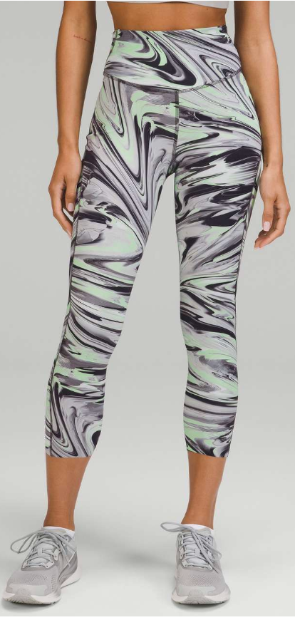 Lululemon Base Pace High-Rise Crop 23" Paint Glide Warp Multi Sz 12 Brand New