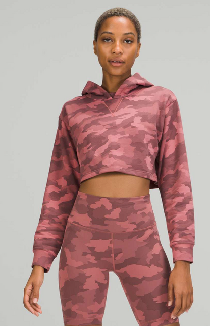 Lululemon All Yours Cropped Hoodie Heritage 365 Camo Brier Rose Multi Sz 14