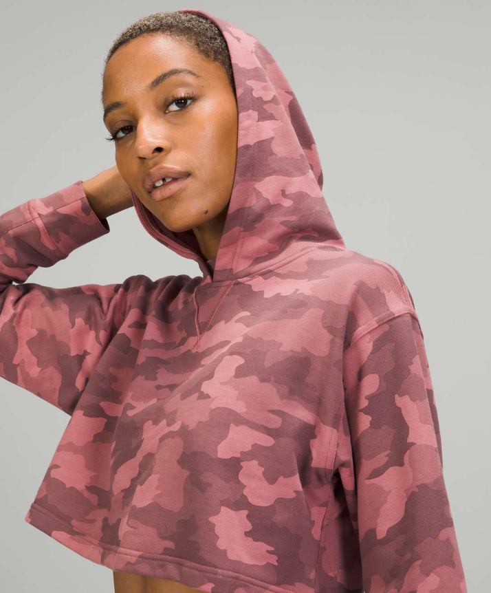 Lululemon All Yours Cropped Hoodie Heritage 365 Camo Brier Rose Multi Sz 14
