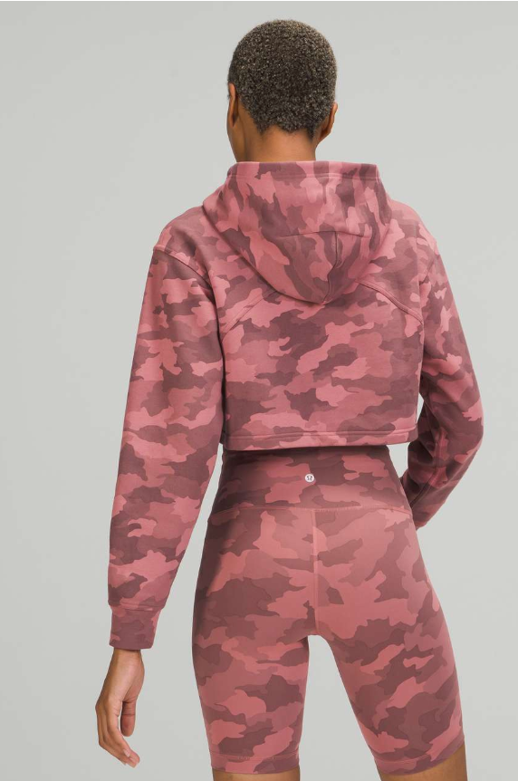 Lululemon All Yours Cropped Hoodie Heritage 365 Camo Brier Rose Multi Sz 14