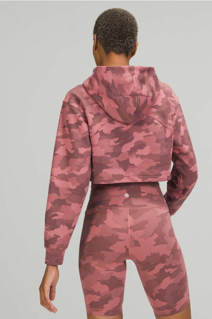 Lululemon All Yours Cropped Hoodie Heritage 365 Camo Brier Rose Multi Sz 14