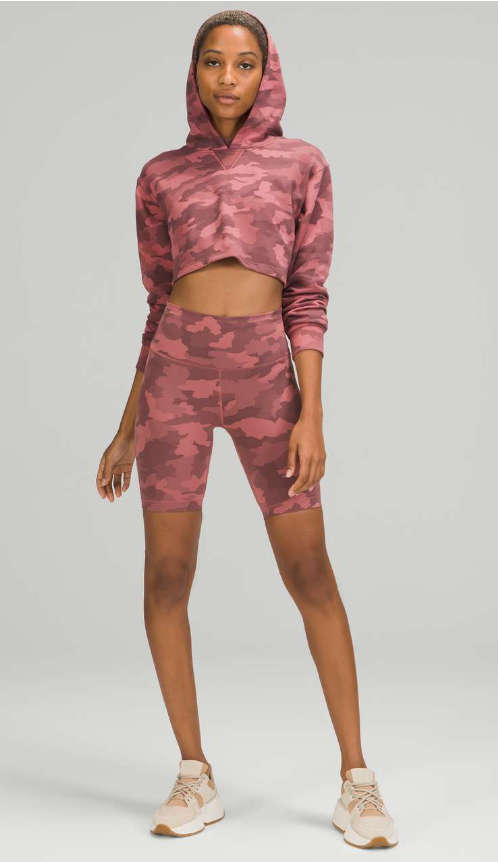 Lululemon All Yours Cropped Hoodie Heritage 365 Camo Brier Rose Multi Sz 14