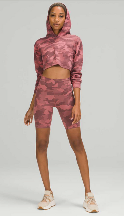 Lululemon All Yours Cropped Hoodie Heritage 365 Camo Brier Rose Multi Sz 14