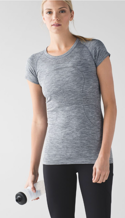 Lululemon Swiftly Tech Short Sleeve Crew Heathered Slate Sz 14 Brand New