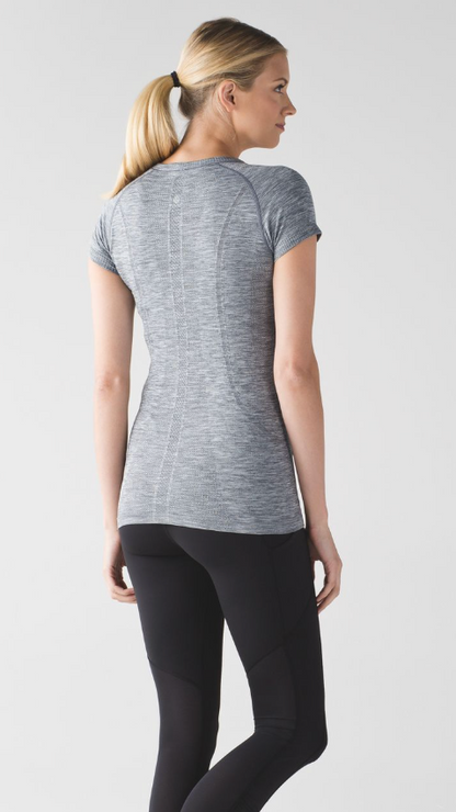 Lululemon Swiftly Tech Short Sleeve Crew Heathered Slate Sz 14 Brand New