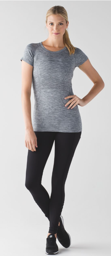 Lululemon Swiftly Tech Short Sleeve Crew Heathered Slate Sz 14 Brand New
