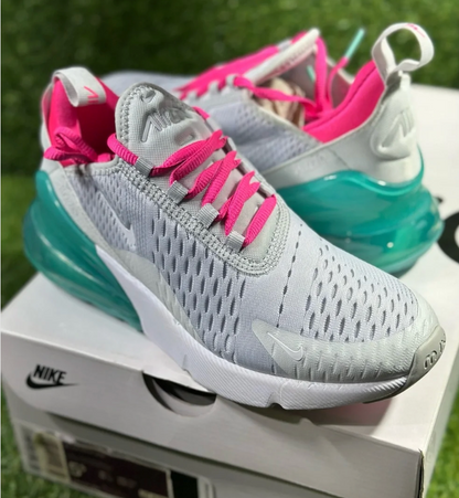 Nike Air Max 270 Pure Platinum/Pink Blast/Aurora/White aka South Beach Women's Size 6.5 Youth Size 5.0