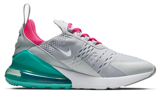 Nike Air Max 270 Pure Platinum/Pink Blast/Aurora/White aka South Beach Women's Size 6.5 Youth Size 5.0