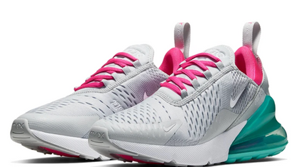 Nike Air Max 270 Pure Platinum/Pink Blast/Aurora/White aka South Beach Women's Size 6.5 Youth Size 5.0
