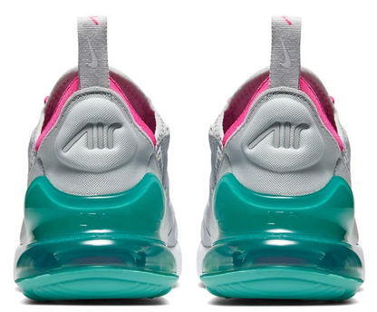 Nike Air Max 270 Pure Platinum/Pink Blast/Aurora/White aka South Beach Women's Size 6.5 Youth Size 5.0