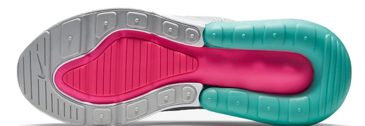 Nike Air Max 270 Pure Platinum/Pink Blast/Aurora/White aka South Beach Women's Size 6.5 Youth Size 5.0