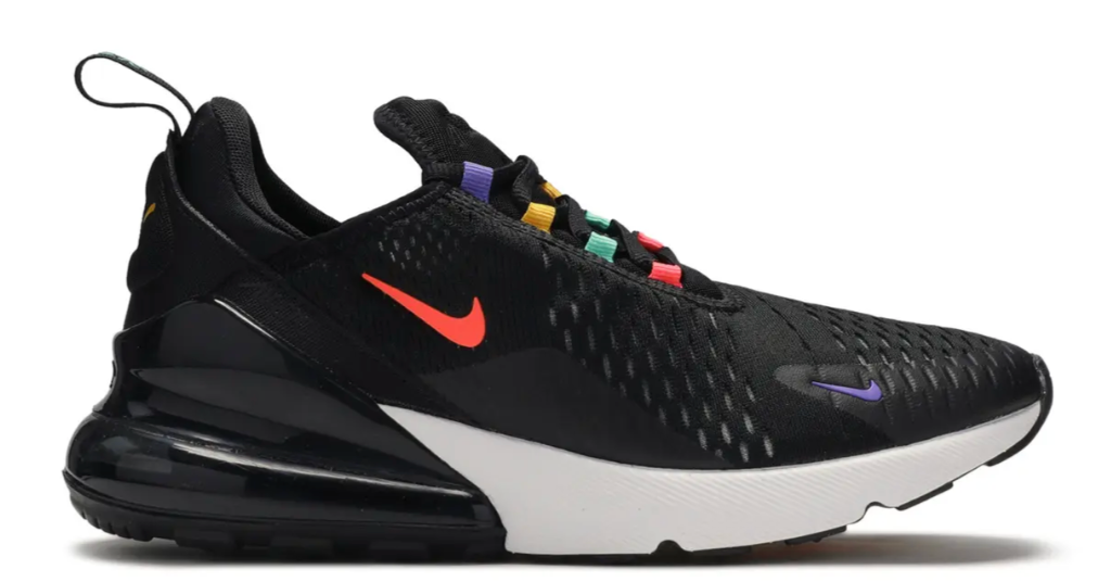 Nike Air Max 270 Black/Flash Crimson-University Gold Women's Size 6.5 or Youth 5.0