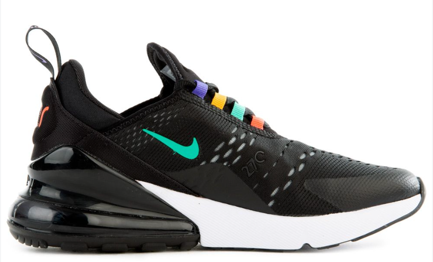 Nike Air Max 270 Black/Flash Crimson-University Gold Women's Size 6.5 or Youth 5.0