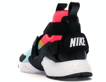 Nike Air Huarache City Athletic Shoe Women's Size 6.5/5.0 Youth  Bleached Aqua/Black/Racer Pink/Vivid Sulfur Brand New