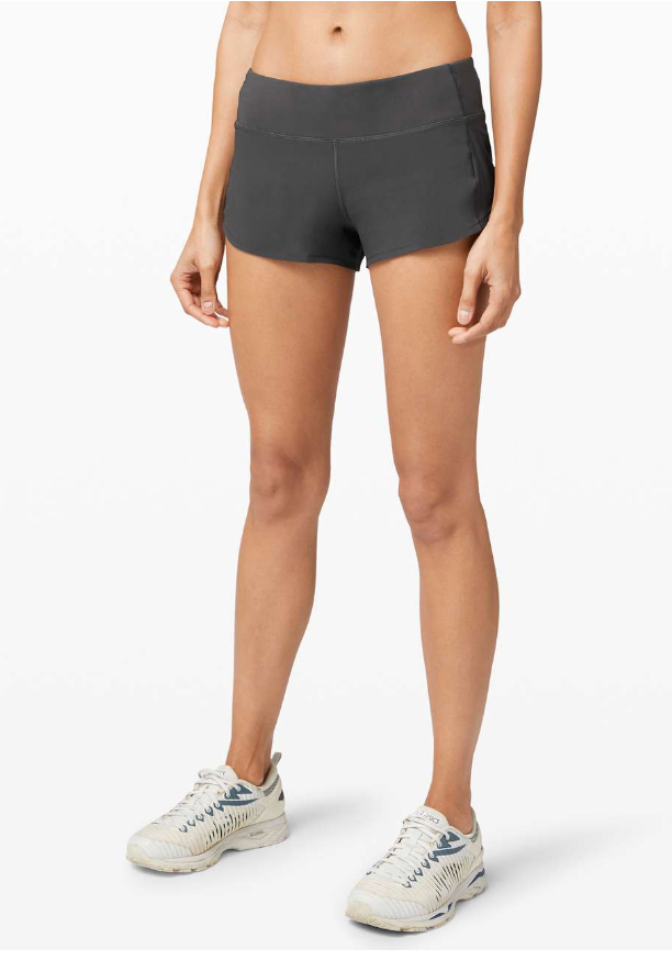Lululemon Speed Up Short 2.5" Graphite Grey/Tonka Stripe Cashew/Heathered Black Sz 10