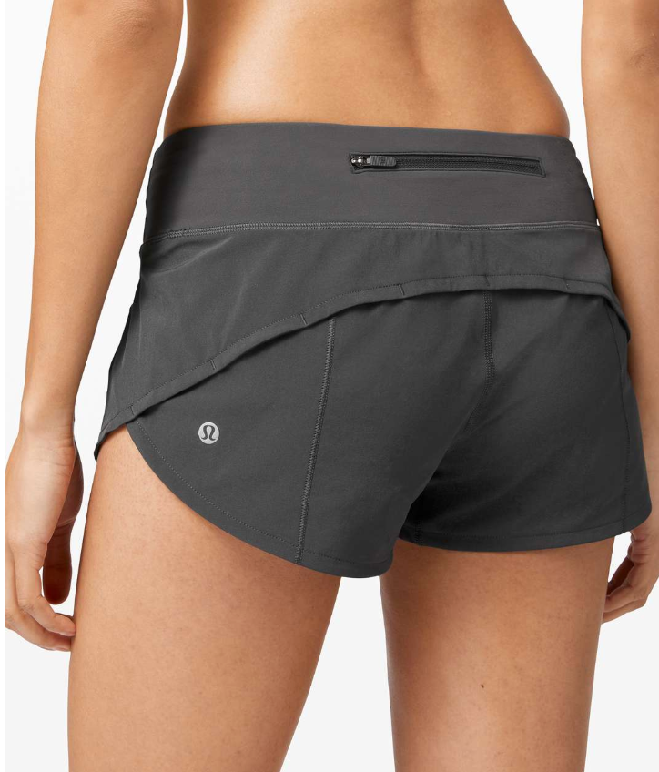 Lululemon Speed Up Short 2.5" Graphite Grey/Tonka Stripe Cashew/Heathered Black Sz 10