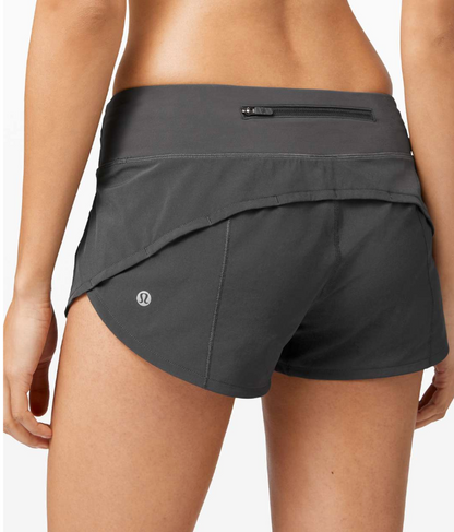 Lululemon Speed Up Short 2.5" Graphite Grey/Tonka Stripe Cashew/Heathered Black Sz 10