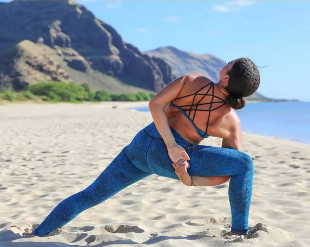 Lululemon High Times Pant Luon 32" Inseam Jacquard Shocking Blue Black Sz 4 RARE