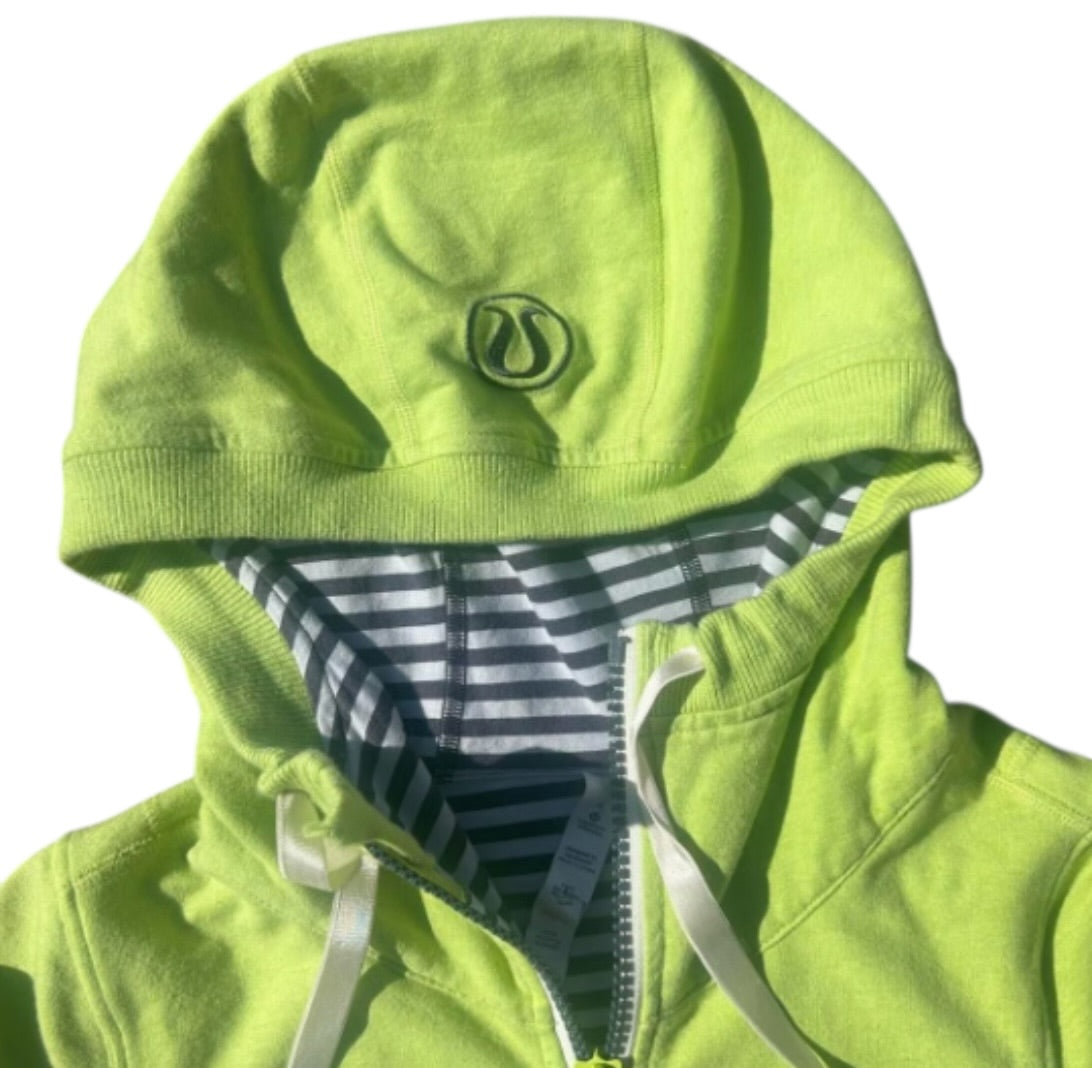 Lululemon Special Edition RARE Nice Asana Full Zip Hoodie Heathered Wasabi Sz 4