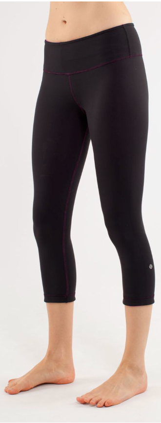 Lululemon Wunder Under Reversible Leggings 21” Inseam Paris Pink/Black Sz 4