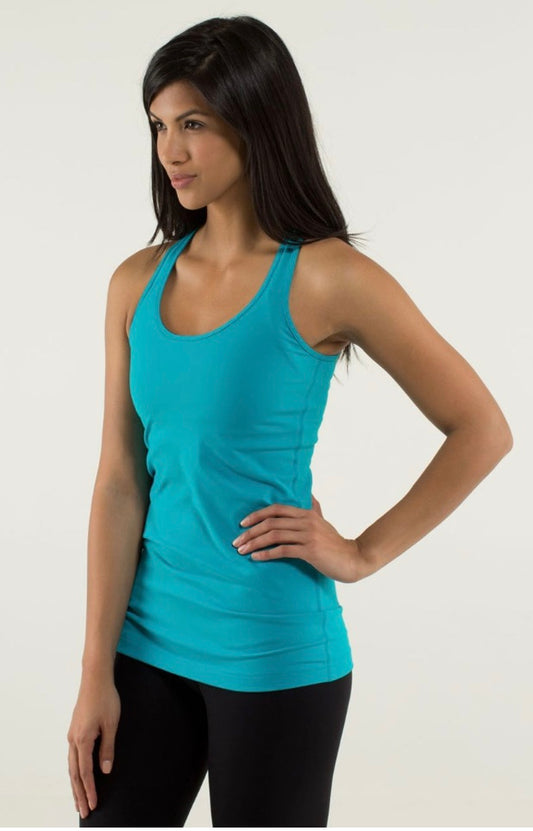 Lululemon Cool Tank Rutched Back Surge Sz 8
