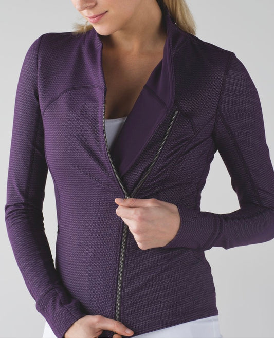Lululemon Precision Chain Link Lilac Deep Zinfandel Jacket Sz 4