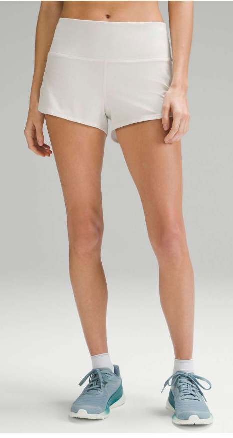 Lululemon Speed Up Short 2.5" Micro Striped w/Beige Liner Bone Sz 4