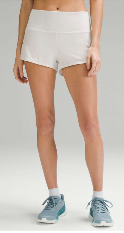 Lululemon Speed Up Short 2.5" Micro Striped w/Beige Liner Bone Sz 4
