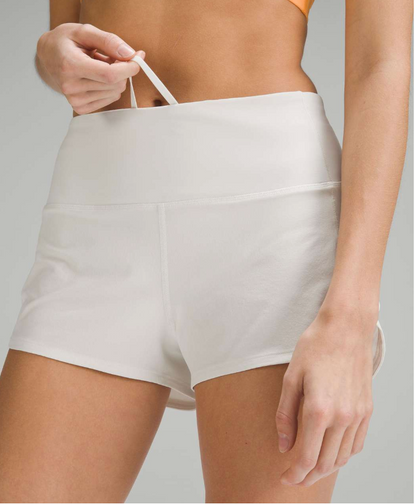 Lululemon Speed Up Short 2.5" Micro Striped w/Beige Liner Bone Sz 4