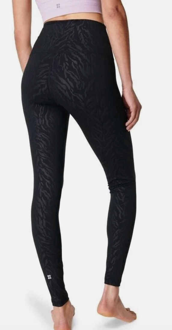 Sweaty Betty Chrome Black Full Length All Day 7/8 Embossed Leggings Chrome Black Sz 4/6 Brand New
