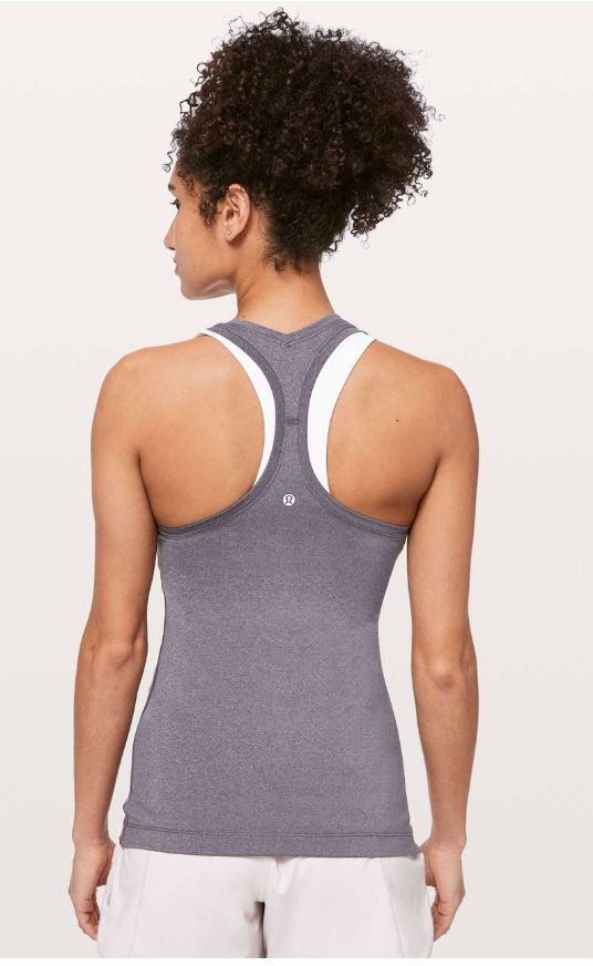 Lululemon Cool Racerback II Heathered Graphite Purple Sz 6 Brand New