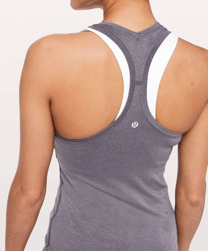 Lululemon Cool Racerback II Heathered Graphite Purple Sz 6 Brand New