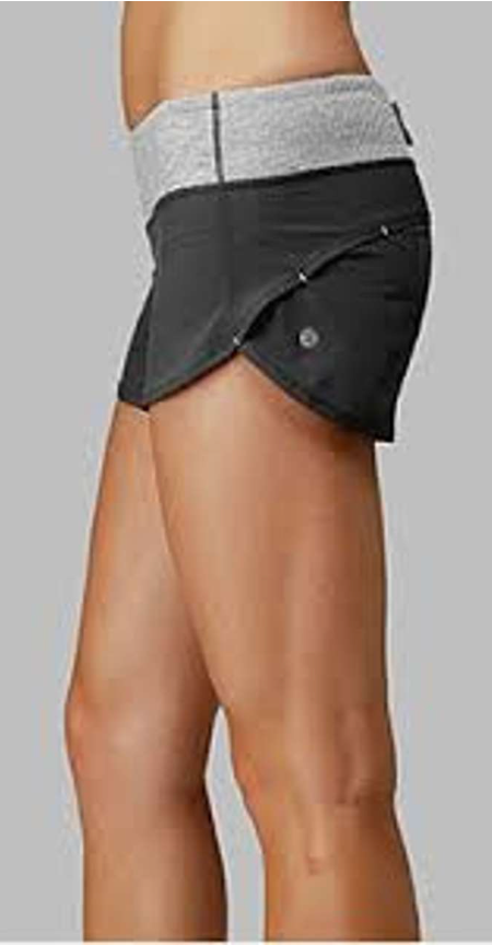Lululemon Speed Short 2.5" Inseam Coal/Heathered Coal Wee Stripe Sz 10