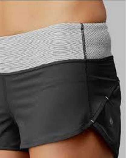 Lululemon Speed Short 2.5" Inseam Coal/Heathered Coal Wee Stripe Sz 10